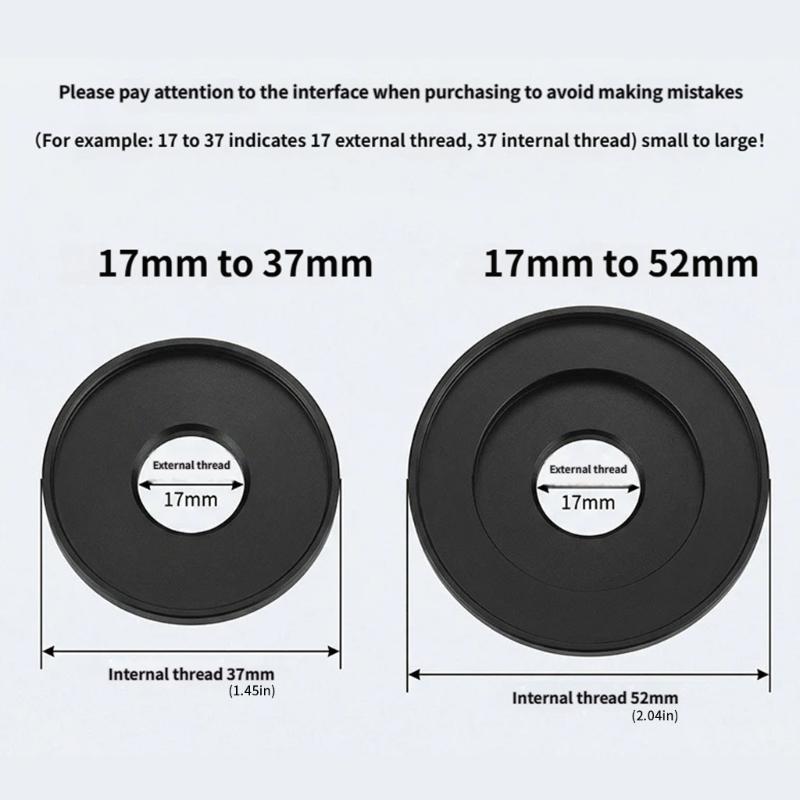 Professional 17mm Metal Lens Adapter With Scratch proof Coating Compatibles ND CPL Filters 17-39mm 17-52mm