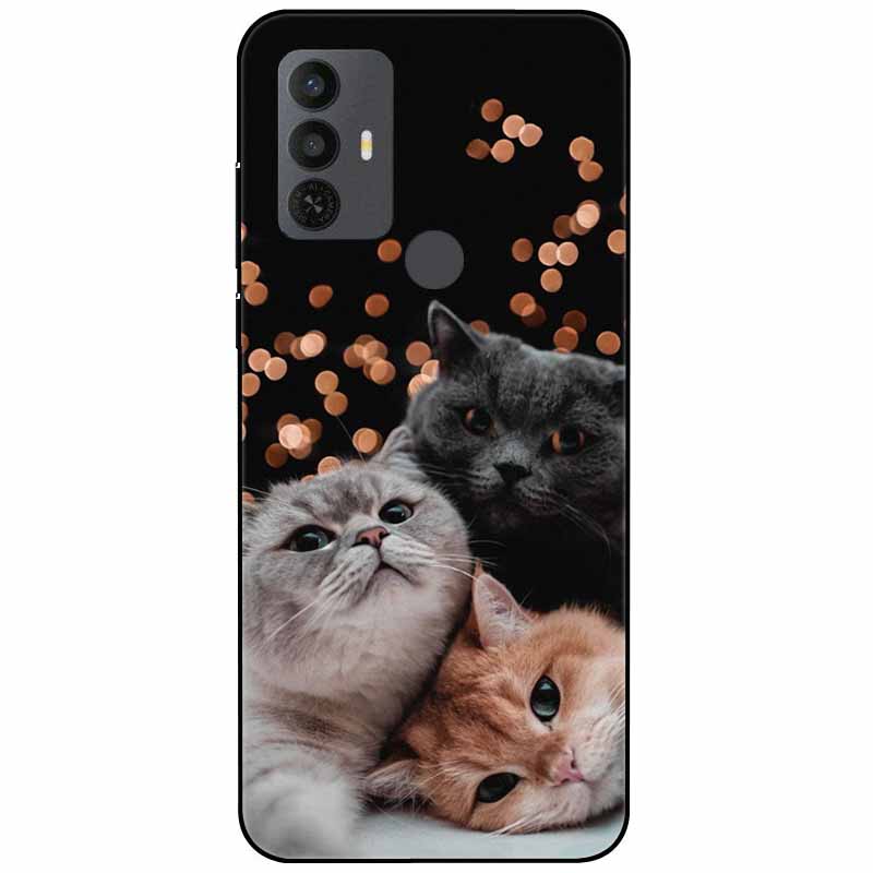 Phone Cover For Alcatel 1V 2021 Case Silicone Lovely Black Bumper Soft TPU Coque for Alcatel 1V (2021) 6002A 6002D 1 V Shells