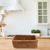 Rattan Hand Woven Square Storage Basket for Fruits and Office Supplies