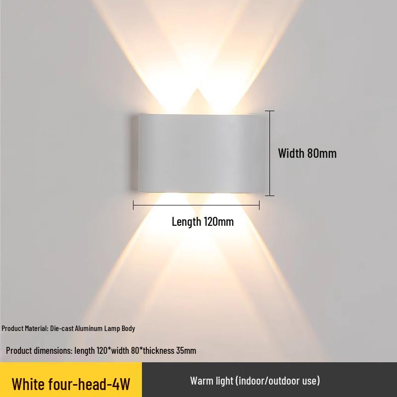 Ultra-Thin LED Waterproof Wall Light: Balcony, Hallway, Staircase, Corridor Spotlight with Colorful Single-Head Design for Bedside or KTV.