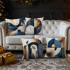 4pcs Linen Pillow Covers 45x45cm Abstract Art Cushion Cases Blue Gold Marble Geometric for Sofa Bed Decor Zipper Closure
