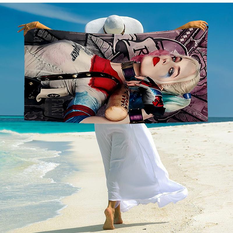 Ultra-Soft Beach Towel with Harley Quinn Theme,Ideal for Pool - Camping, Diving - Perfect Travel Essential, Vibrant Beach Towel.