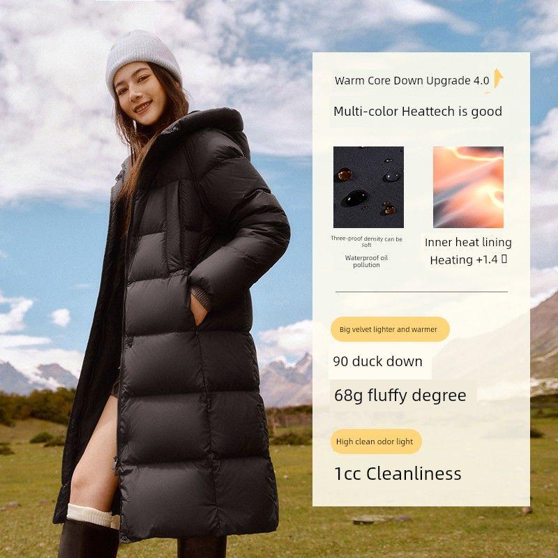 

Чен Турин Расслабленный пуховик Mori Horse Женский Длинный 2024 Зима Новое поступление Свободная Трехзащитная Верхняя одежда Черный