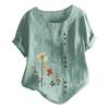 Women Casual Plus Size  Printed Loose Button Tunic Shirt Blouse Tops