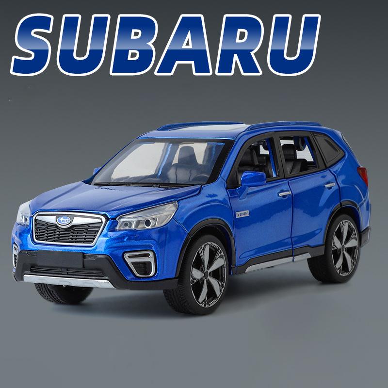 1/32 Subaru Forester SUV Alloy Off-Road Vehicle Miniature Scale Model Car Diecast Metal Sound and Light Collection Children Toy Gift