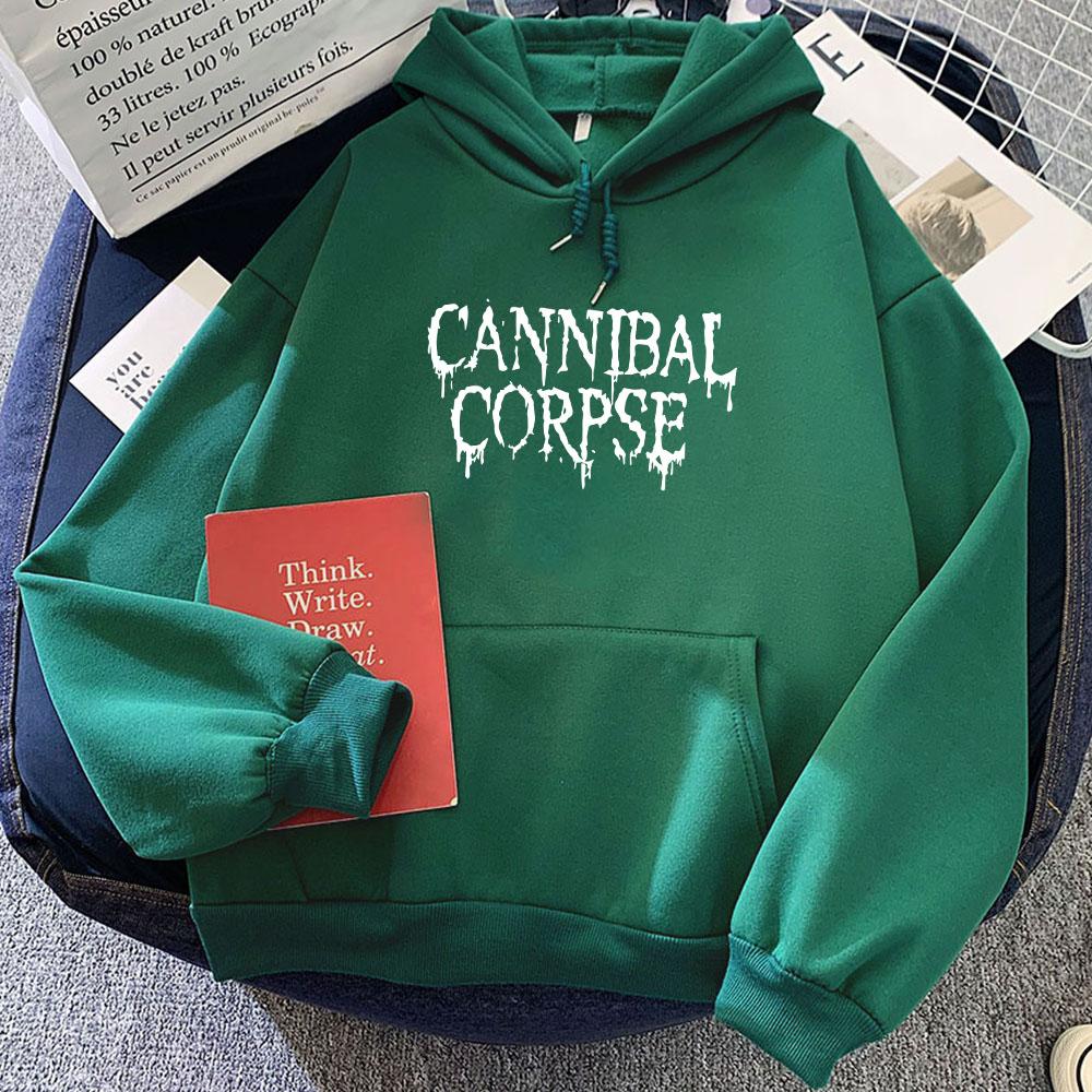 

CANNIBAL CORPSE Толстовки с принтом букв Женская/Мужская одежда Повседневная длинная рукава с капюшоном Женский зимний топ Sudadera XL