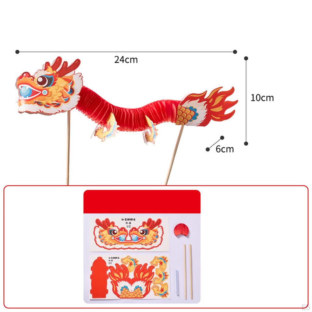 Chinese Year Dragon Garland Lantern Folded 3D Ornaments Hanging Decoration for Shops