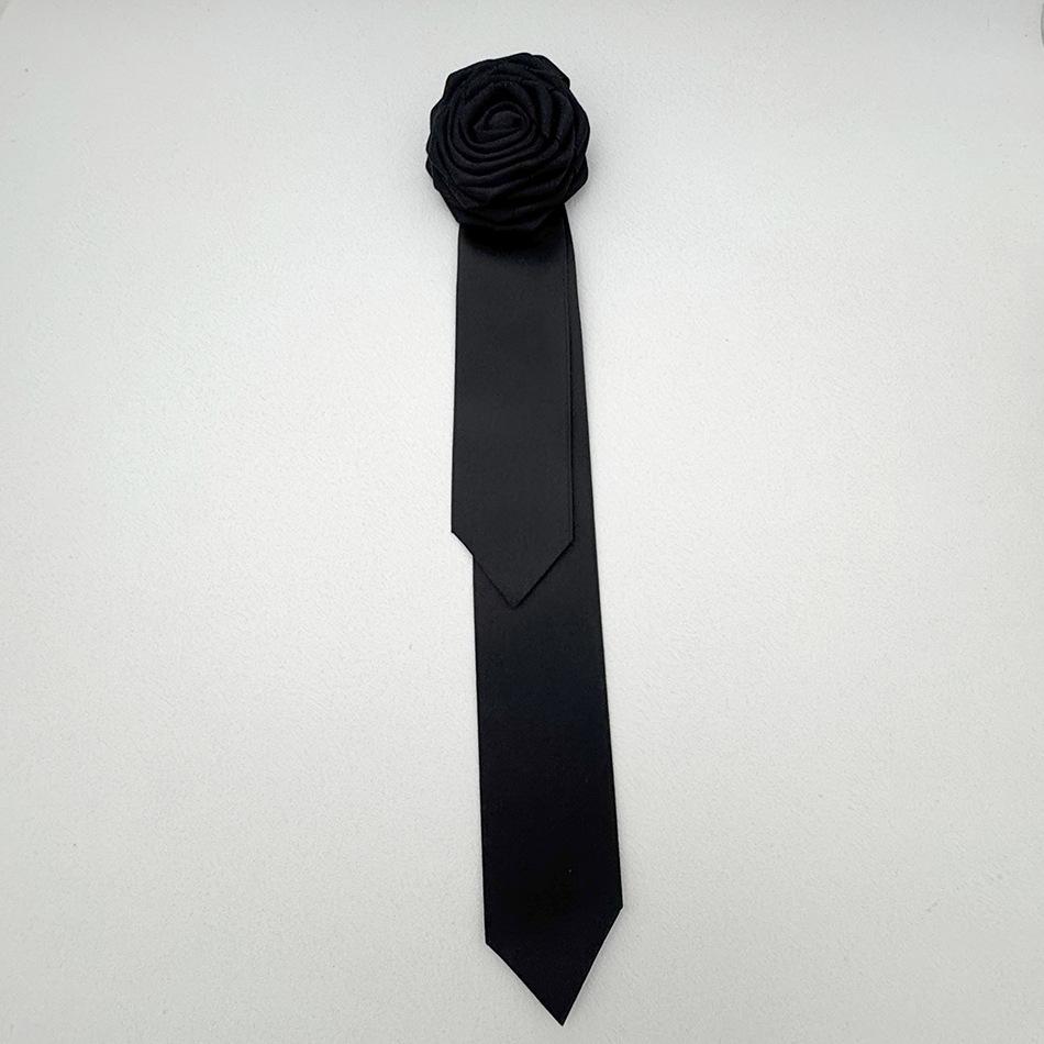 Elegant White Rose Bow Tie Brooch – European American Design