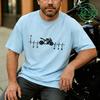 Tshirt For Unisex Biker Heartbeat Unisex Tops Casual Clothing Vintage Sportswear Motorcycle Bike Design Oversize Clothes Trend Tshirt