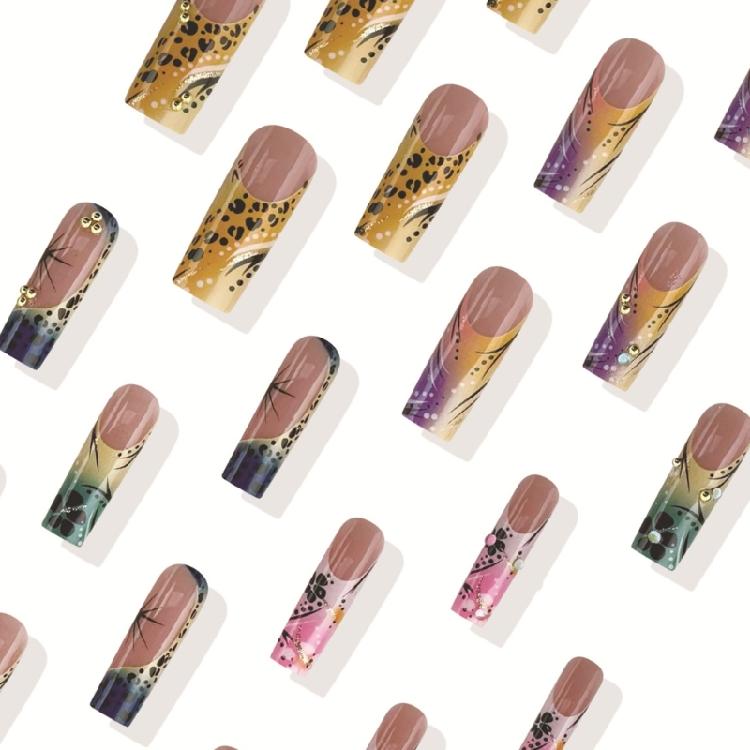 Puntas de Uñas Stiletto Pegamento para Uñas Postizas Palillo para Uñas Uñas Adhesivas Uñas a Presión Uña Artificial Falsa para Regalos de Mujeres y Niñas