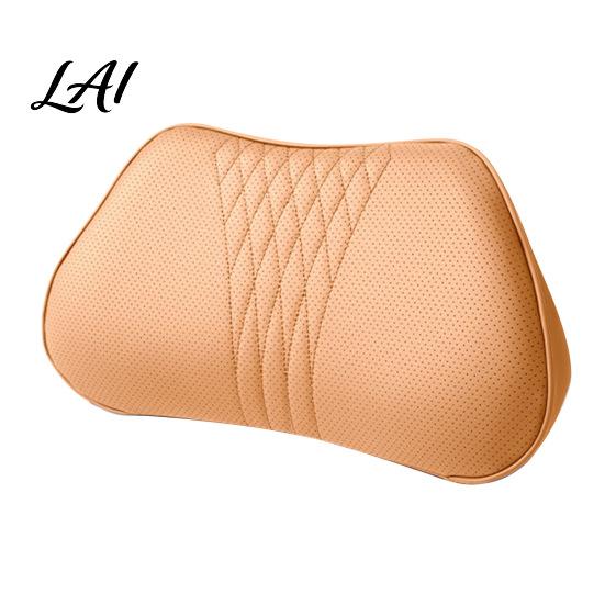 Washable PU Leather Neck Protector Memory Foam Car Pillow/Backrest Breathable Cover with Adjustable Auto Pad Elastic Strap Relieve Fatigue