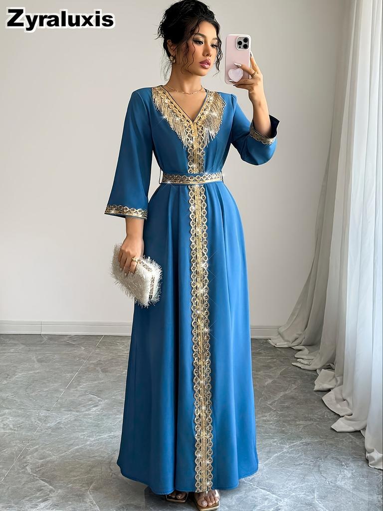 Ruffled Floral Collar Long Sleeve Dress for Women, Elegant Court Style