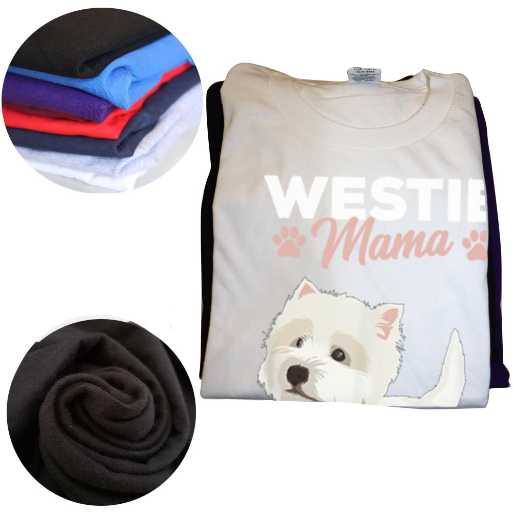 West Highland White Terrier Mama Dog Westie Mom Tee Tops Round Neck ShortSleeve Fashion Tshirt Clothing Casual Tshirts