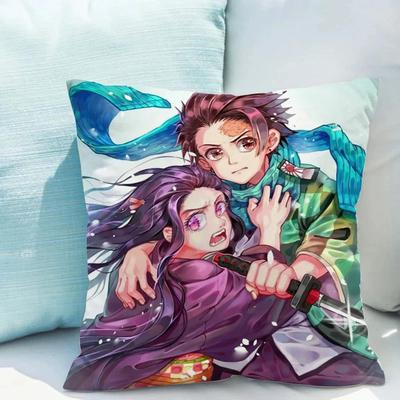 Federa Cuscino x Demon Slayer Federe Decorative per Cuscini Sedie a Sdraio Decorazione Autunnale Federa Abbracci per Cuscini