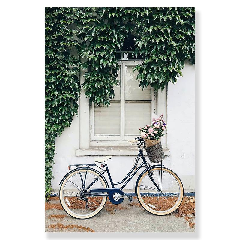 Affiche en toile avec feuilles botaniques vertes, maison nordique, fleur, paysage imprimé, peinture murale, image de plante d'art pour salon et chambre à coucher