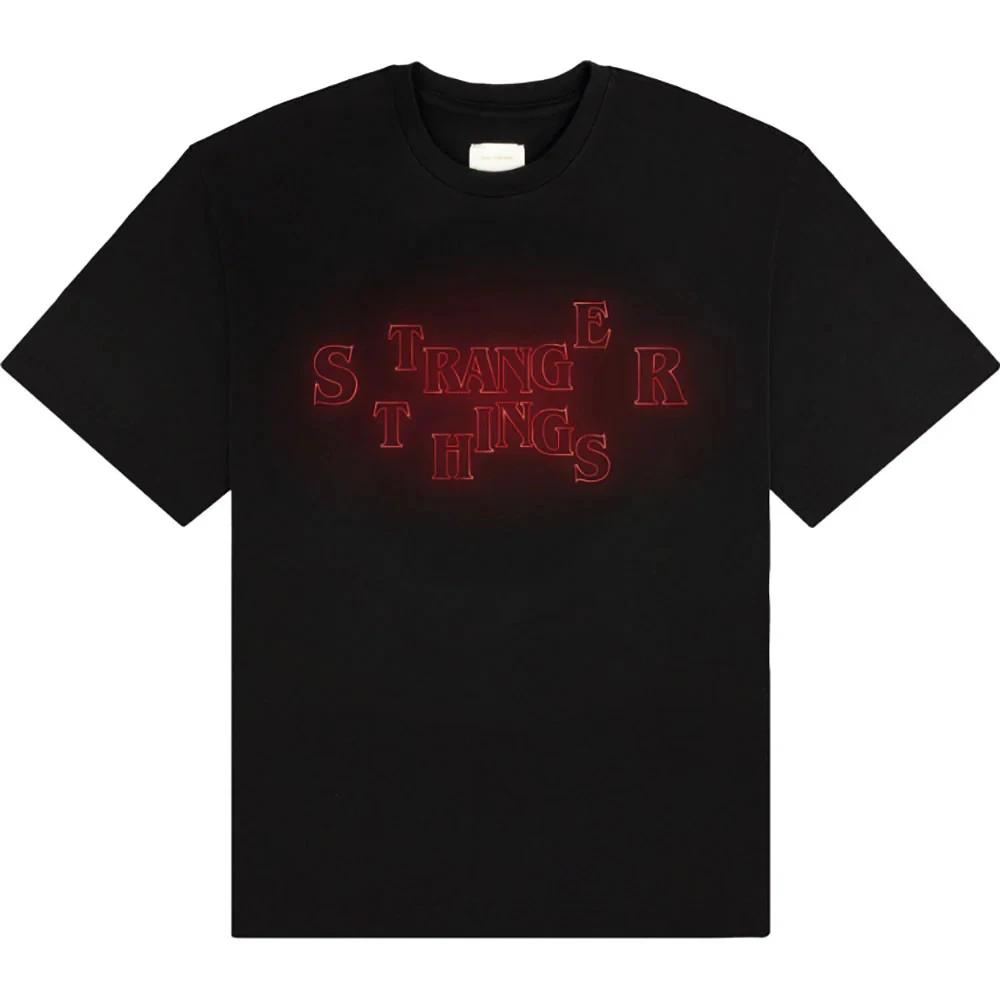 Stranger Things T-Shirt: Neon Logo (Black) OFFICIAL NEW XL