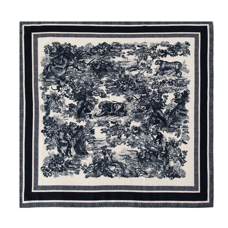 Silk animal world wool scarf silk silk scarf high-grade mulberry silk square scarf 70 silk shawl scarf 65*65