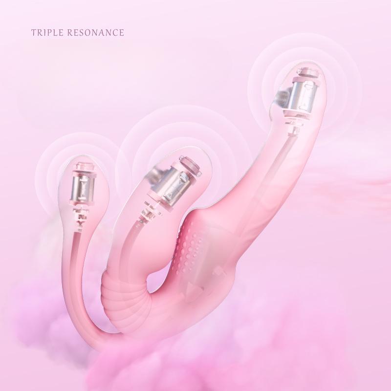 Double-Headed Vibrating Strap-On Dildo - Realistic Thick Penis for Lesbian Couples, AV Sex Toys, Wearable for Outdoor Fun