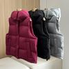 Womens Premium Down Vest 90% White Duck Hooded Puffer Sleeveless Jacket Winter 2026 Thick Warm Outerwear