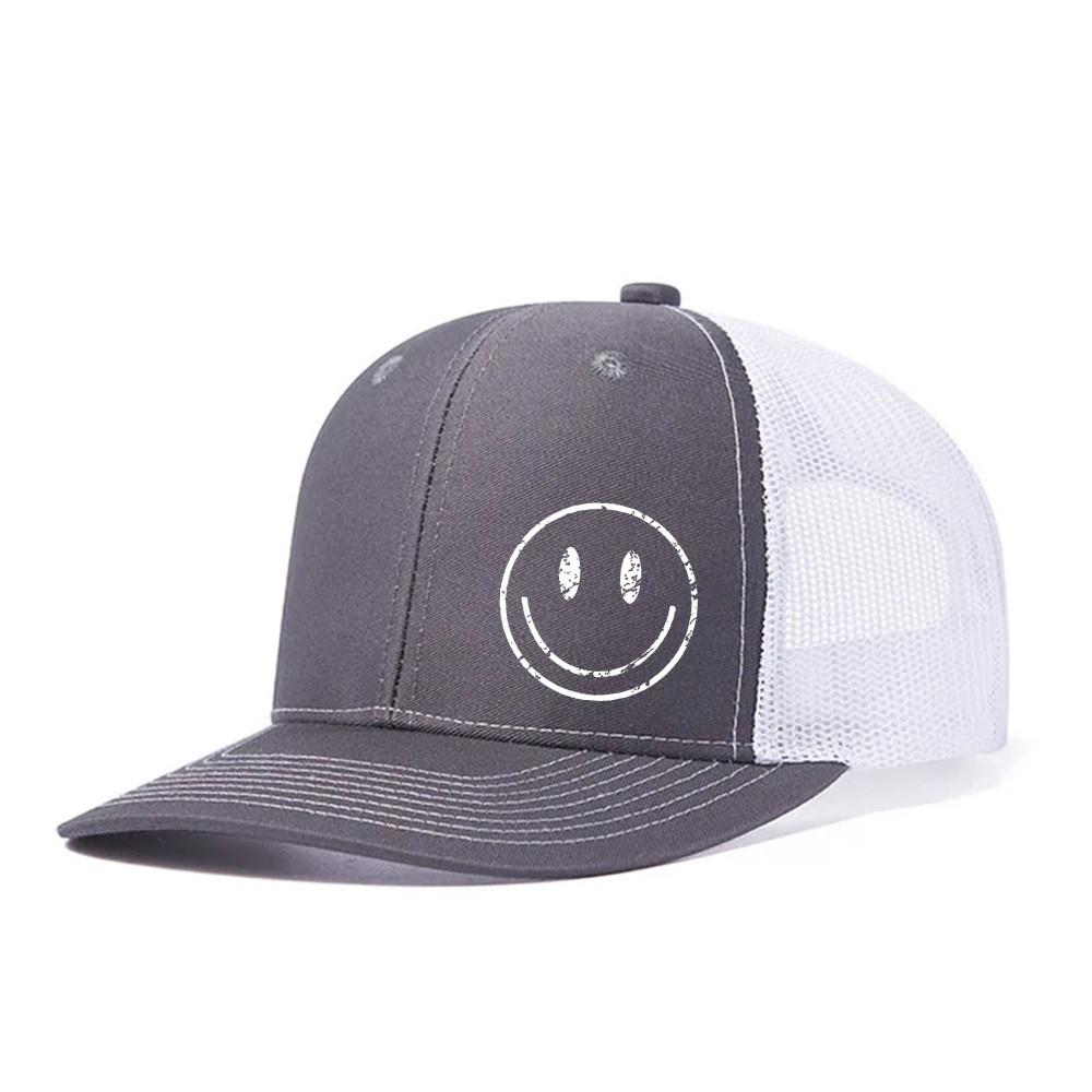Outdoor Breathable Baseball Cap With Embroidered Smile Face For Casual Summer Wear