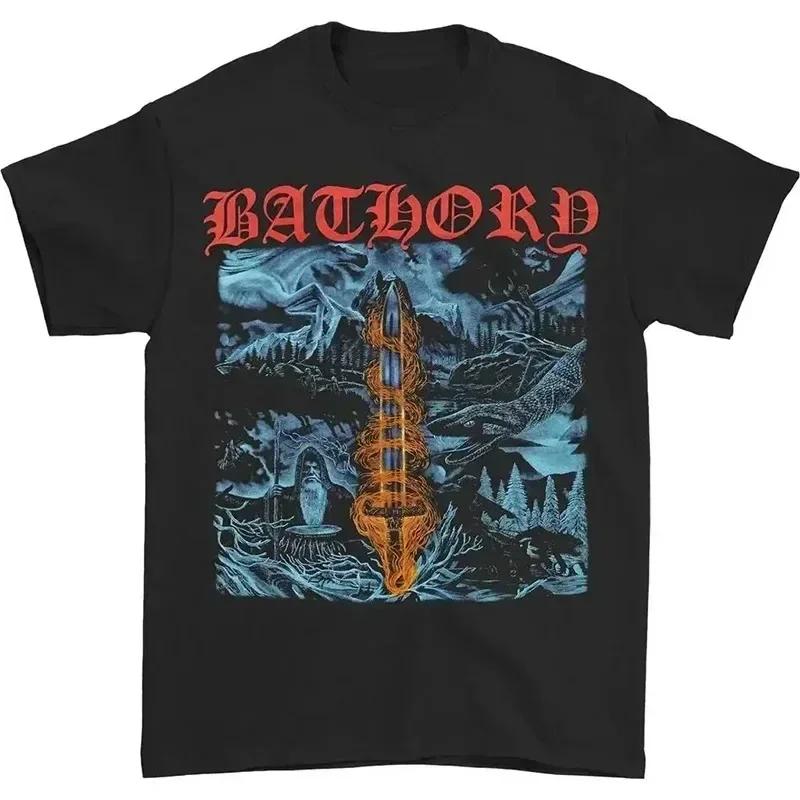 Bathory Hip Hop Motorcycle Street High Quality Men's and Women's Black Metal Venom T-shirts Women's Clothing Fashion