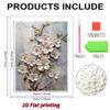5D Frameless Pearl Painting White Flowers Diy Handmade Sticky Diamond Creative Canvas Art Painting Bedroom Decoration Living Room Hanging Painting