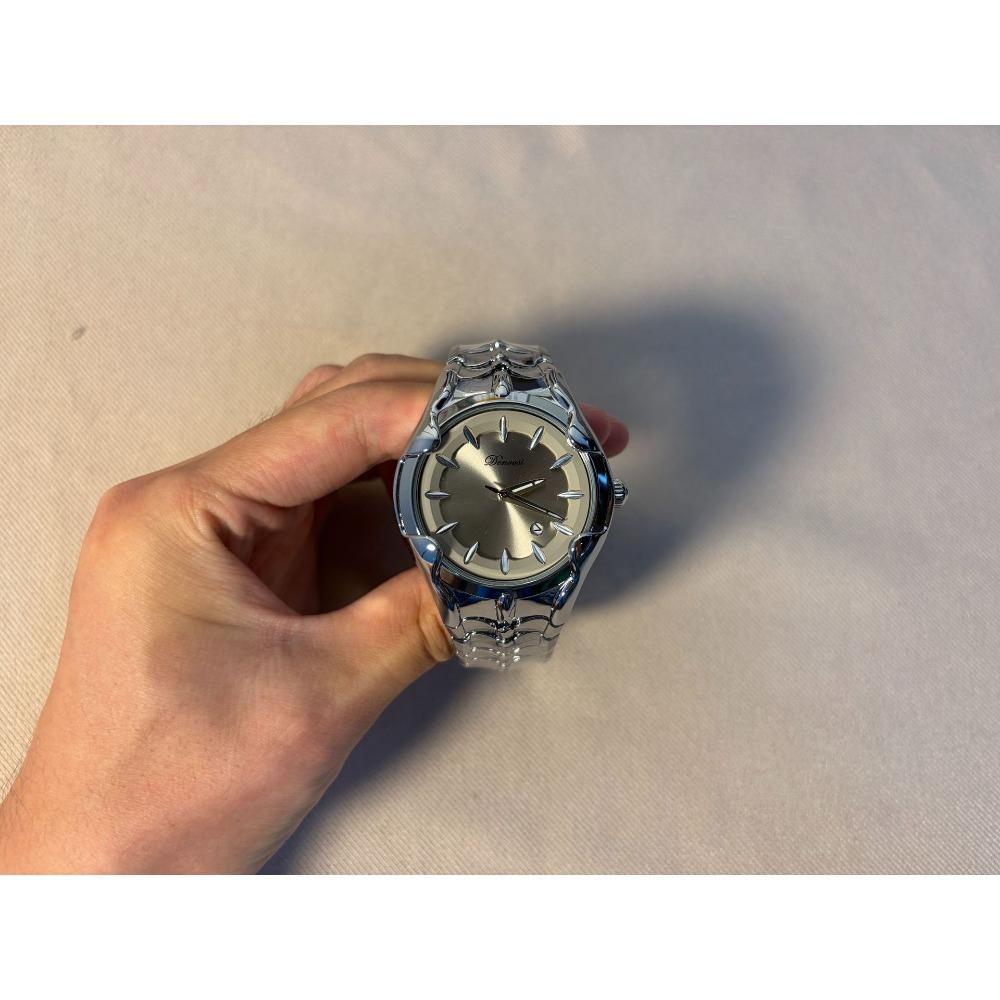 Men Stainless Steel Quartz Wristwatch Round Dial Business Casual Analog Watch Waterproof Daily Fashion Male Dress Accessory Watch