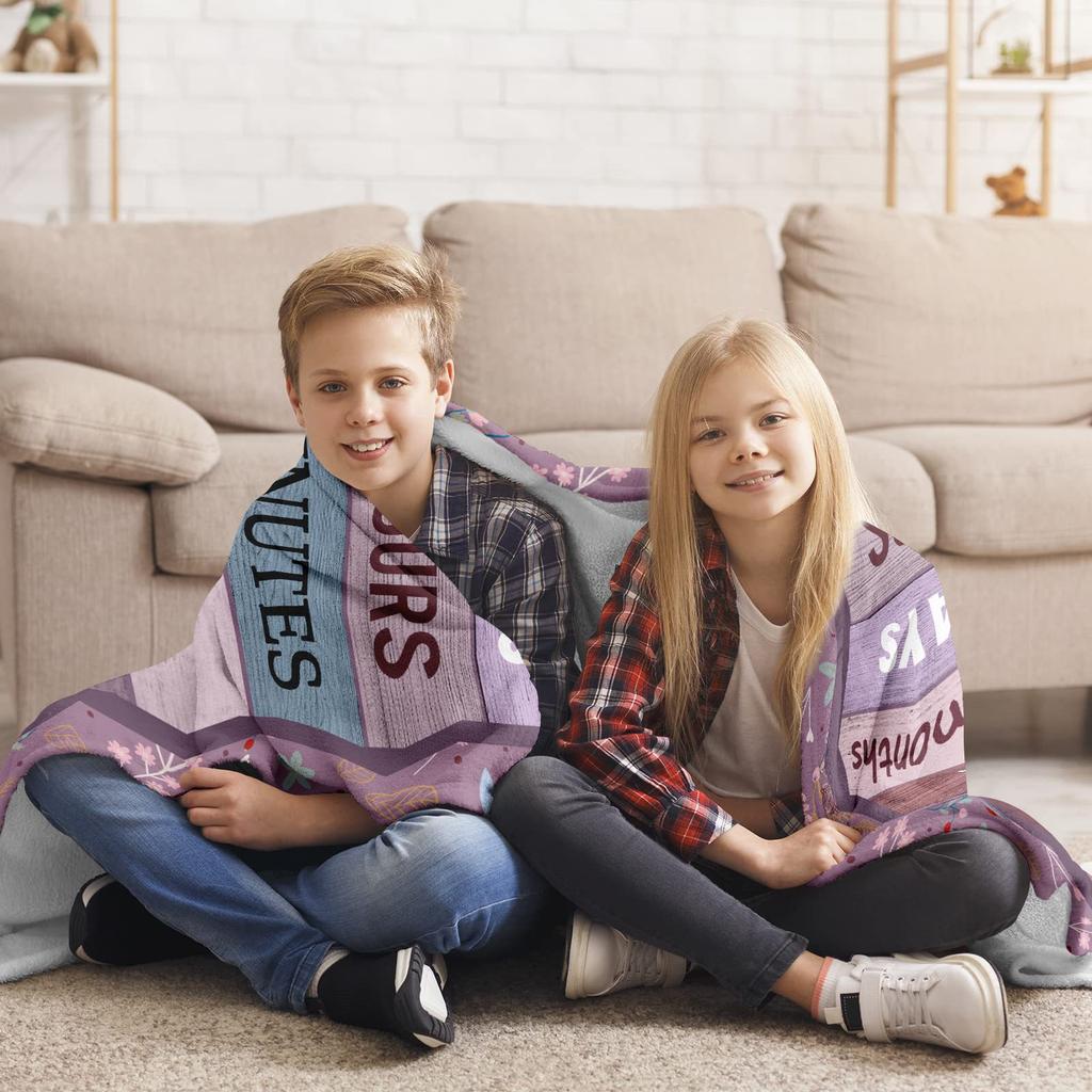 Happy 11Th Birthday Pattern Blanket Flannel Soft Comfort Home Blanket Warm Blanket Birthday Gift