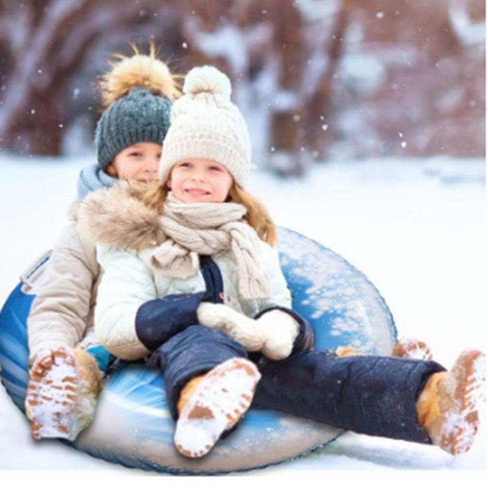 Aufblasbarer PVC-Skiring mit Griff Rodelreifen Praktischer Schnee-Schlitten Kinder