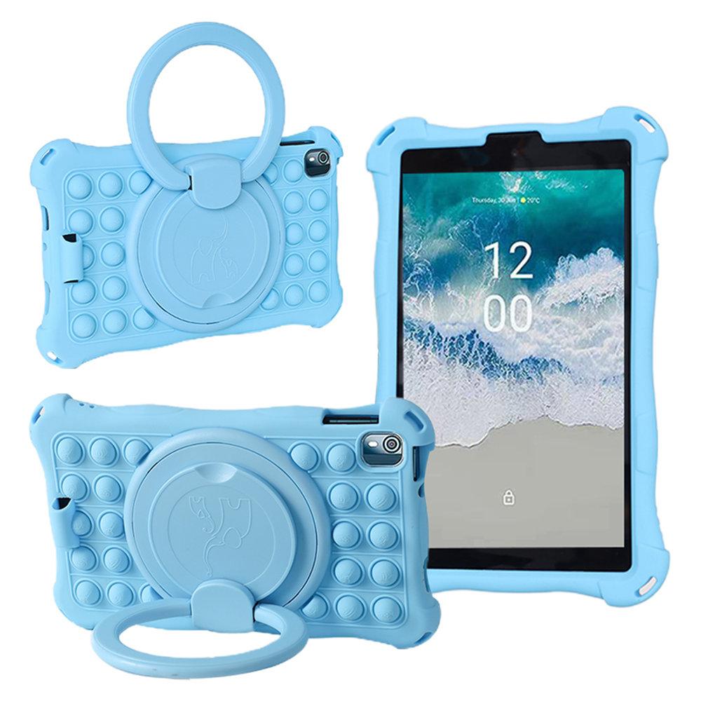 

For Nokia T10 2025 Case 8inch Soft Bubble Silicone Kids Safe Tablet Cover For Nokia T10 360 Degree Rotating Stand Funda For Nokia T10 8inch