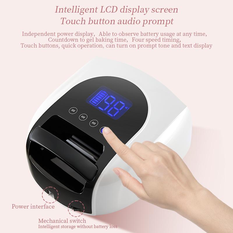 Nail Supplies 96w Cordless Pro Cure Led Uv Nail Art Lamp Professional Curing Gel Polish Lamp Nail Dryer