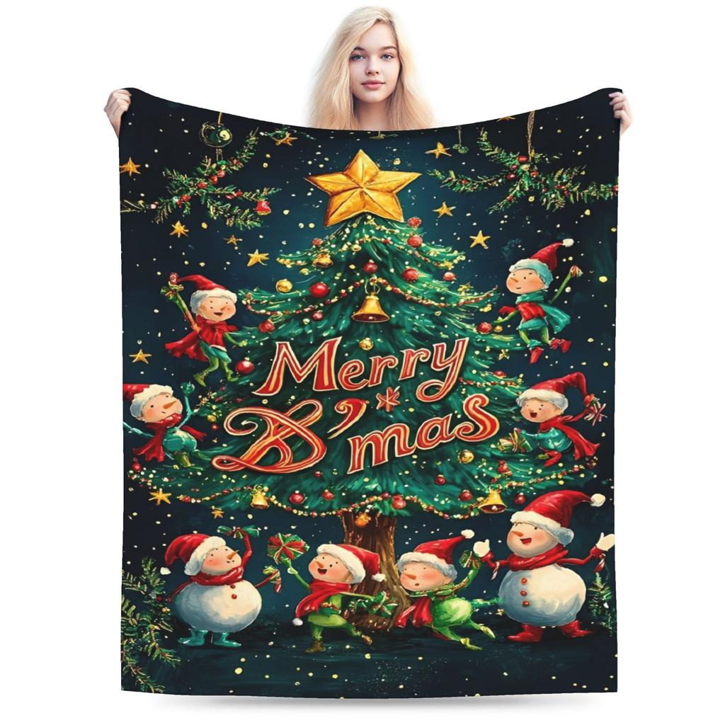 Christmas Eve Blanket Travel Flannel Throw Blanket For Couch Chair Warm Soft Custom Quality Bedspread Gift Idea
