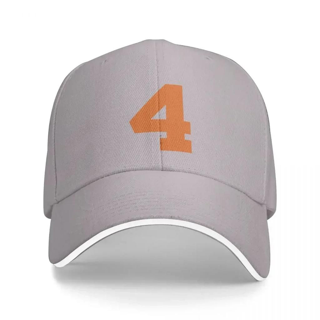 Number 4 Orange six Sports number 4 Baseball Cap Hood winter hats for Unisex For WoUnisex Unisexs