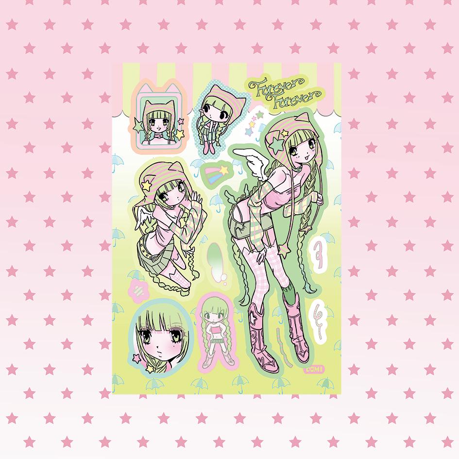 Domi Korean Style Sweet & Cool Girl Character Sticker Book – Creative Journal Stickers