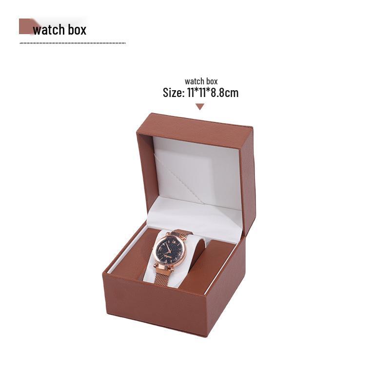 Frosted PU Flip-Top Watch and Jewelry Storage Box