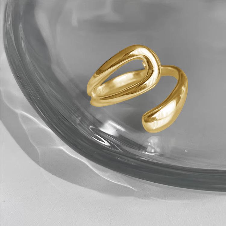 

Кольцо на палец с переплетенными линиями, полым нишевым дизайном, модное, с индивидуальностью, простое, минималистичное, нишевое, открытое кольцо, кольца, праздничные украшения