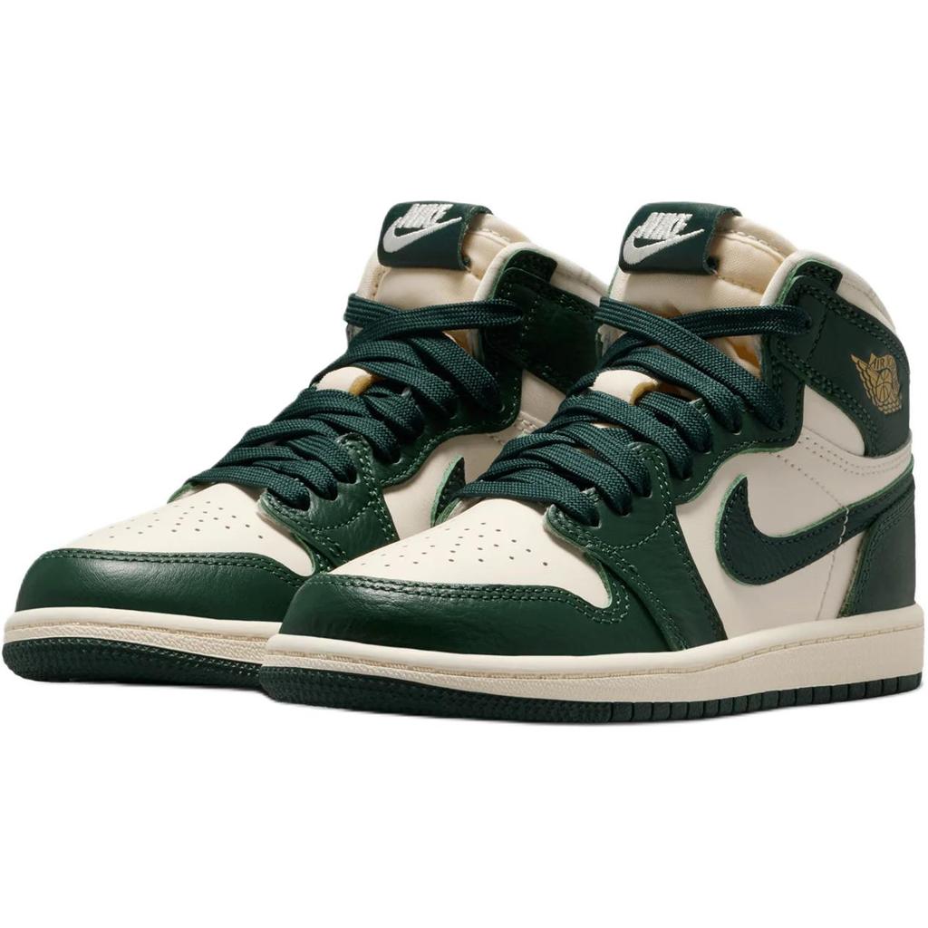 Air Jordan 1 Retro High OG PS Pale Ivory Fir Kids Sneakers Green Coconut-Milk Pro-Green FD2597-101