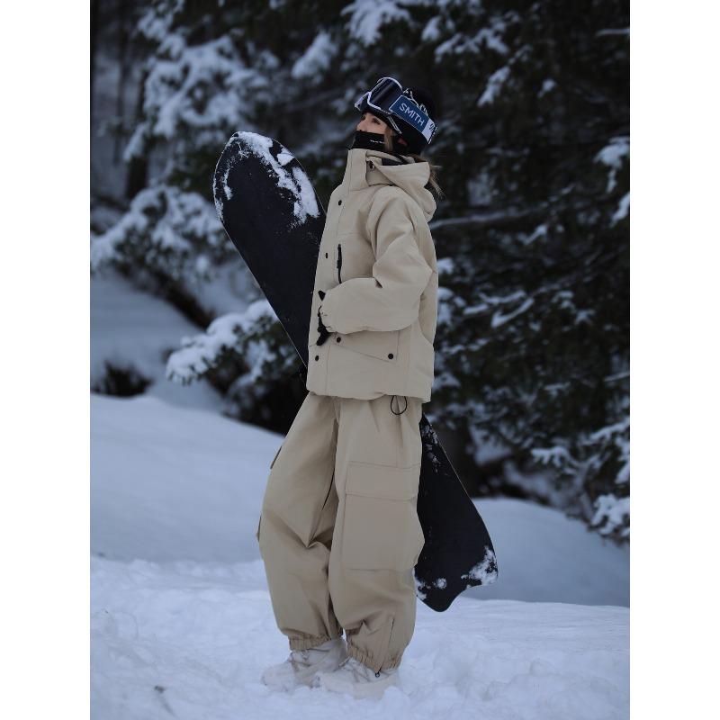 Skiwear men and women winter outdoor waterproof windproof thickened warm thickened snowboard snowboarding clothes ski suit set