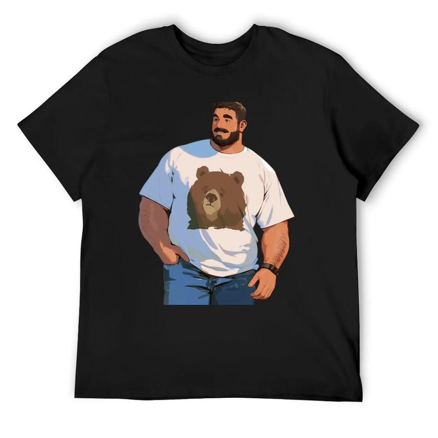 

Bear wearing a bear tshirt T-Shirt customs design your own custom t-shirts T-shirts oversize anime clothes Short sleeve tee men XXXXXL чорний