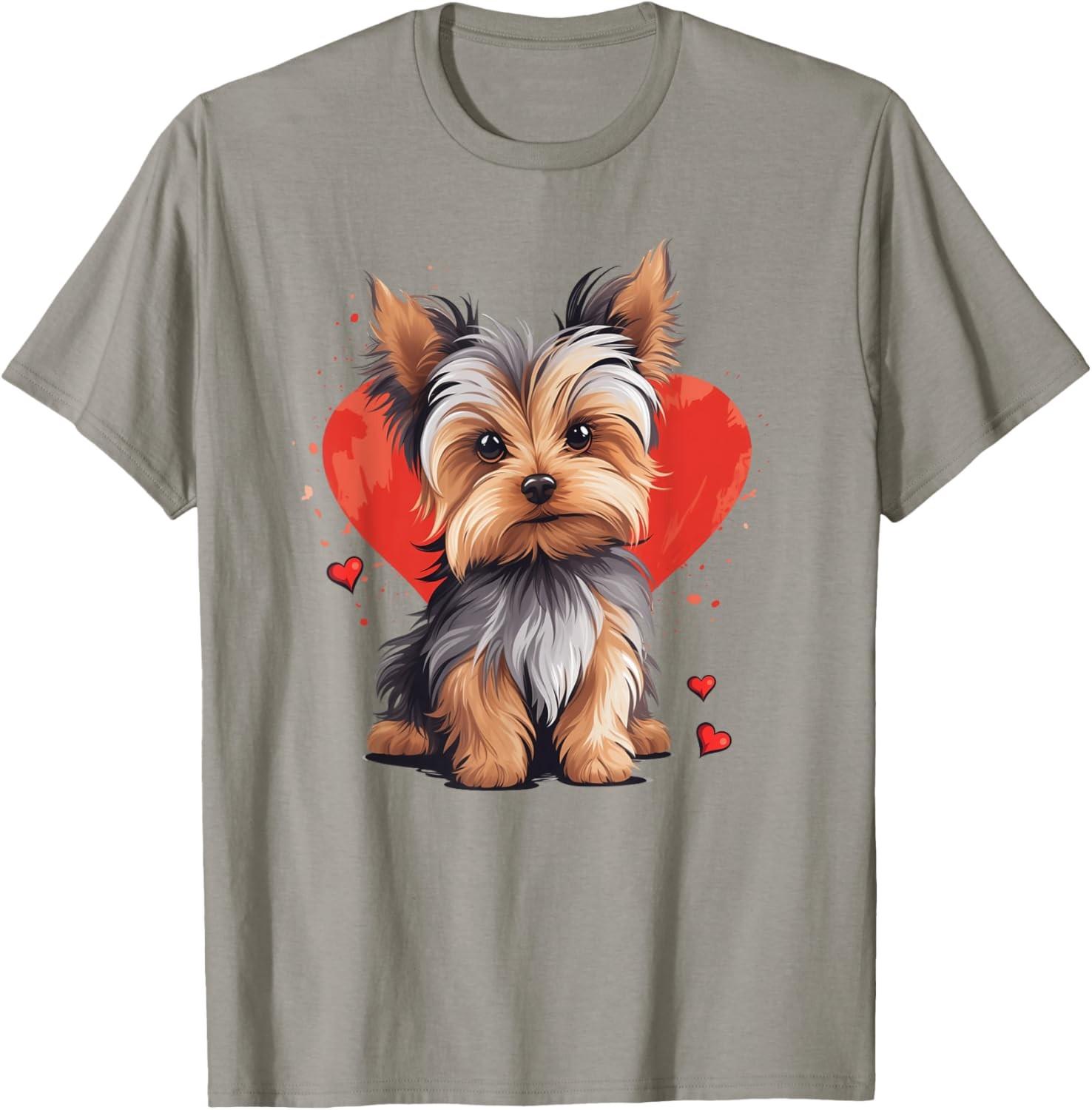Yorkie Owner Mom Dad Yorkshire Terrier Dog Lover Valentine T-Shirt S