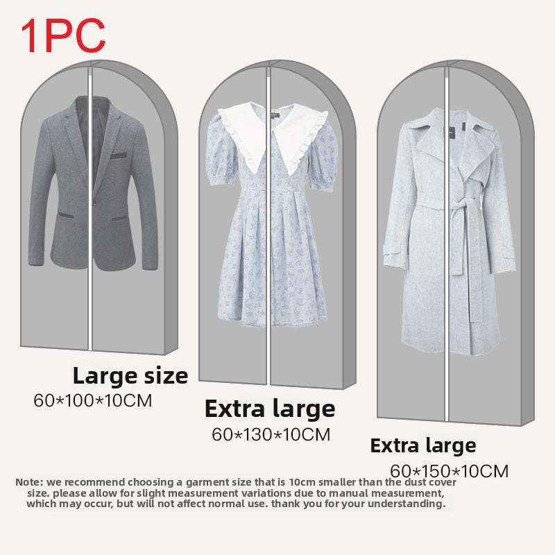 Minimalist Waterproof Garment Dust Cover With Transparent Pvc For Wardrobe Storage