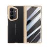 Applicable To Samsung Zfold7 Mobile Phone Case Film Integrated Lens Bracket Electroplating ZFold7 All-inclusive Anti-drop Center Shaft Leather Case