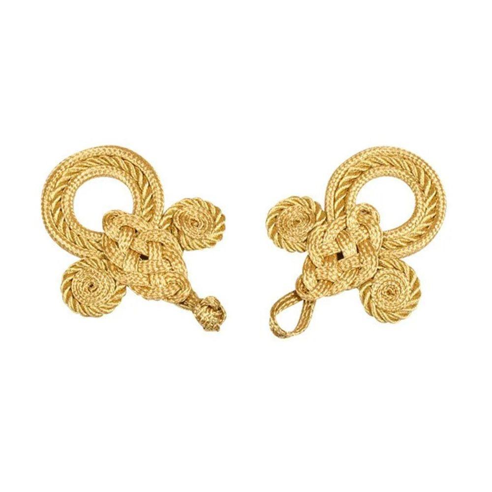 Golden Chinese Frog Buttons Flower Fastener Tang Suit Buttons  Handcraft Accessories