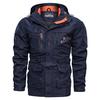 Men's Casual Autumn Winter Long Sleeve Hooded Zipper Outdoor Waterproof Jacket