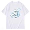 Chiikawa Cosplay Sanrio Hello Kitty Pudding Dog Cotton T-shirt ChiIKawa Collaboration Short-sleeved Couple Tops