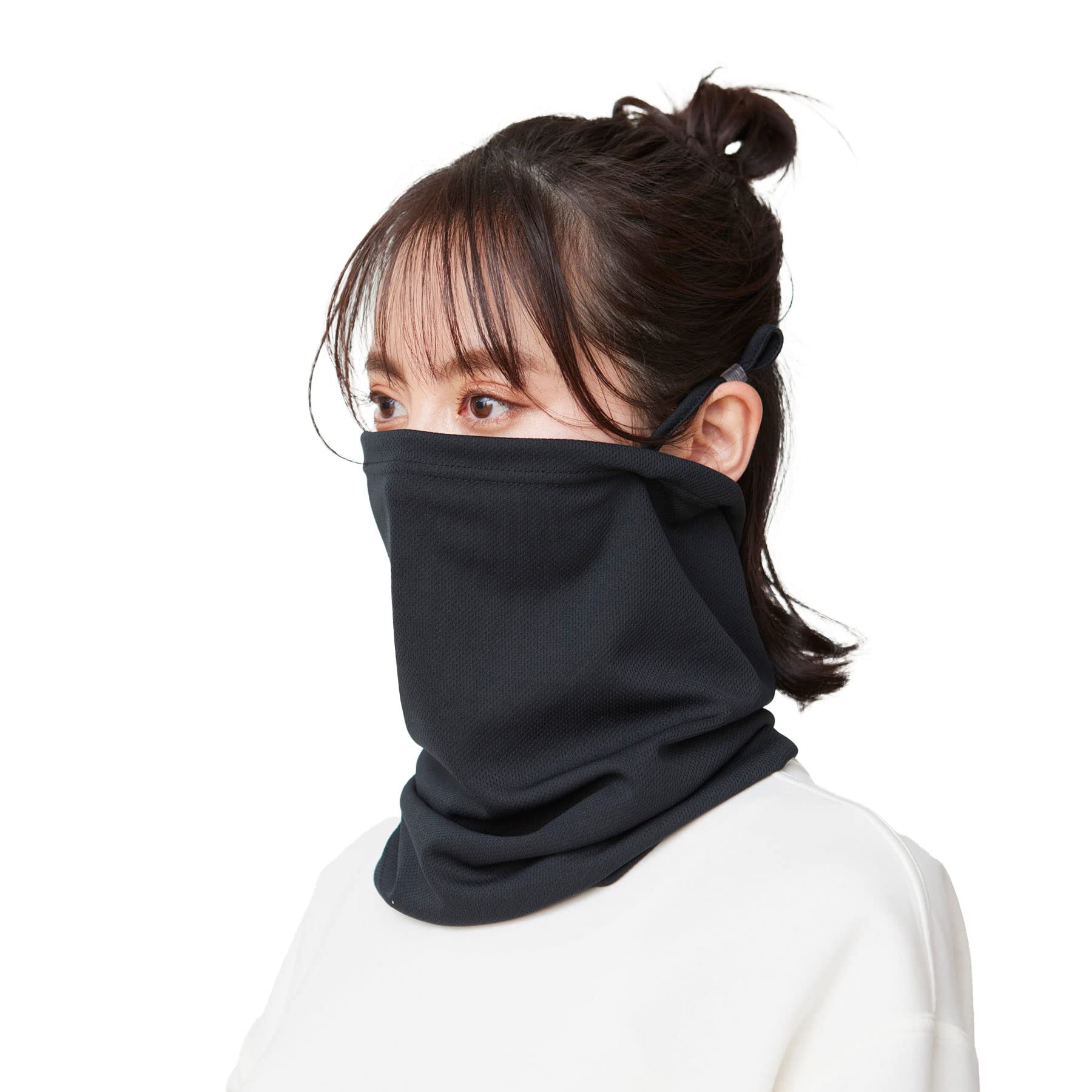 

Dialtaclothes2025 UV Protection Adjustable Face Made in Antibacterial and Odor with Ear Perfect for and Outdoor Sun UV Face Neck Cover Mask, Japan, чёрный