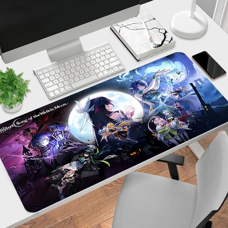 1Pc Fantasy World Adventure Gaming Mouse Pad Keyboard Desk Mat Non-slip Rubber Lock Edge Waterproof Computer Mousepad for Office Home Decor Es155