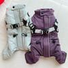Warm Cotton Pet Dog Jacket Teddy Bichon Schnauzer Winter Outdoor Walkable 4-Legged Belly Cover Coat