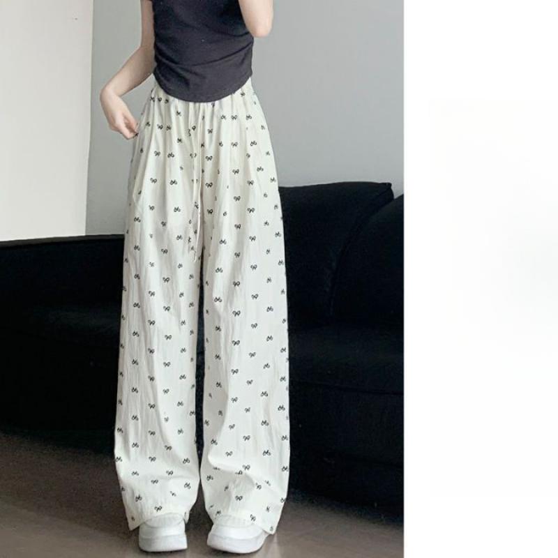 

Повседневные брюки с принтом «бабочка» женские летние новые с высокой посадкой драпирующиеся прямые и тонкие ленивые широкие брюки XL абрикосовый