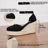 Eleganti Sandali Zeppa Donna a Punta Chiusa: Suola Spessa, Plateau Impermeabile, Design Espadrille, Cinturino alla Caviglia